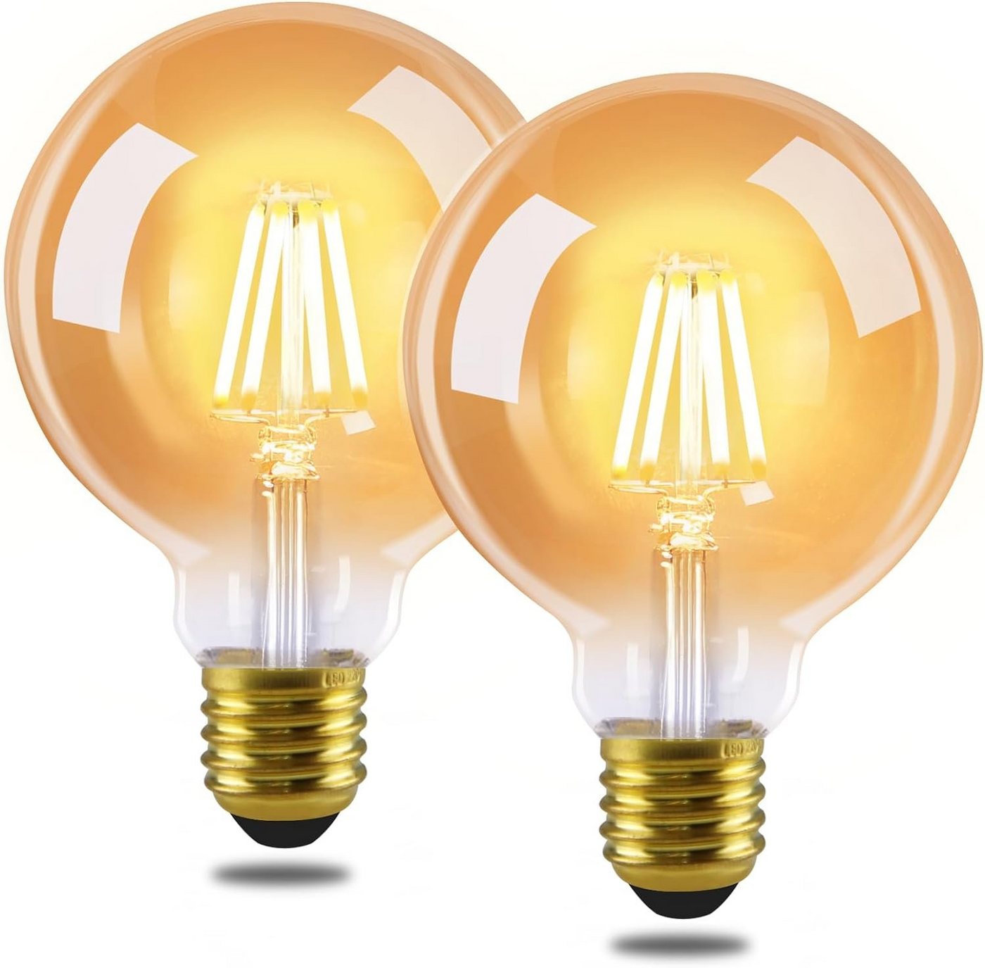 Nettlife LED-Leuchtmittel 2 Stück LED Glühbirne Vintage E27 Lampe G80 Warmweiss Filament, E27, 2 St., Warmweiß, für Hotel Haus Café Bar von Nettlife