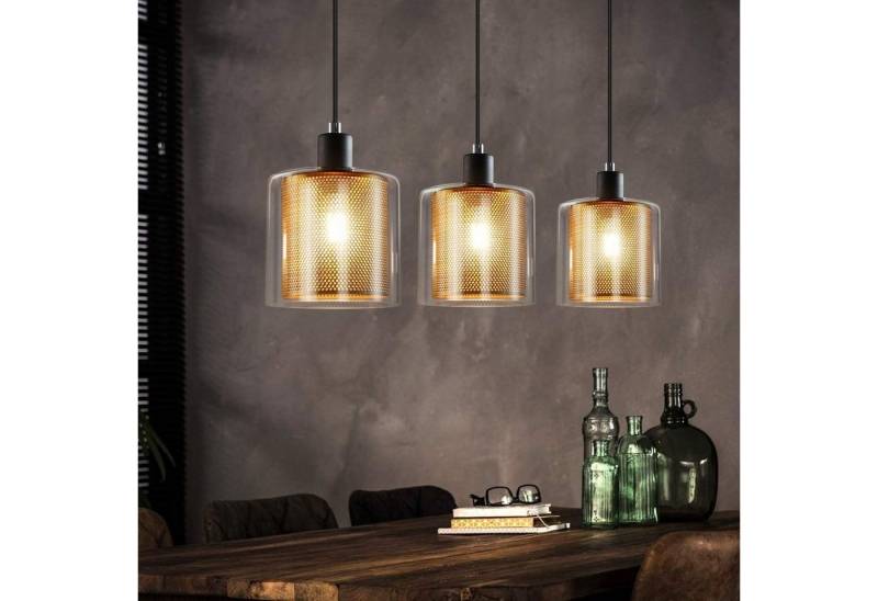 Nettlife Pendelleuchte Wohnzimmer Gold Hängelampe Vintage 3 Flammige E14 Glas Industial, HÖHENVERSTELLBAR, LED wechselbar, Verstellbare, Esszimmer Arbeitszimmer von Nettlife