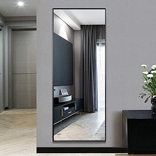 NeuType 163x54cm Ganzkörperspiegel Standspiegel Spiegel Groß Wandspiegel mit Ständer zum Stehen oder Anlehnen an die Wand, Bodenspiegel für Schlafzimmer Badezimmer Wohnzimmer Rechteckiger(Schwarz) von NeuType