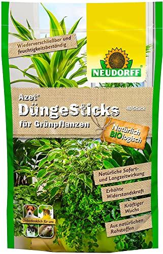 00278 Neudorff Azet® DüngeSticks für Grünpflanzen | Biologische Düngestäbchen | Dünger Zimmerpflanzen | Düngestäbchen Zimmerpflanzen von Neudorff