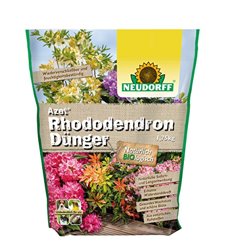 Neudorff Azet RhododendronDünger – Bio Rhododendrondünger mit Mykorrhiza sorgt für farbenfrohe und prächtige Blüten mit 3 Monaten Langzeitwirkung, 1,75 kg von Neudorff