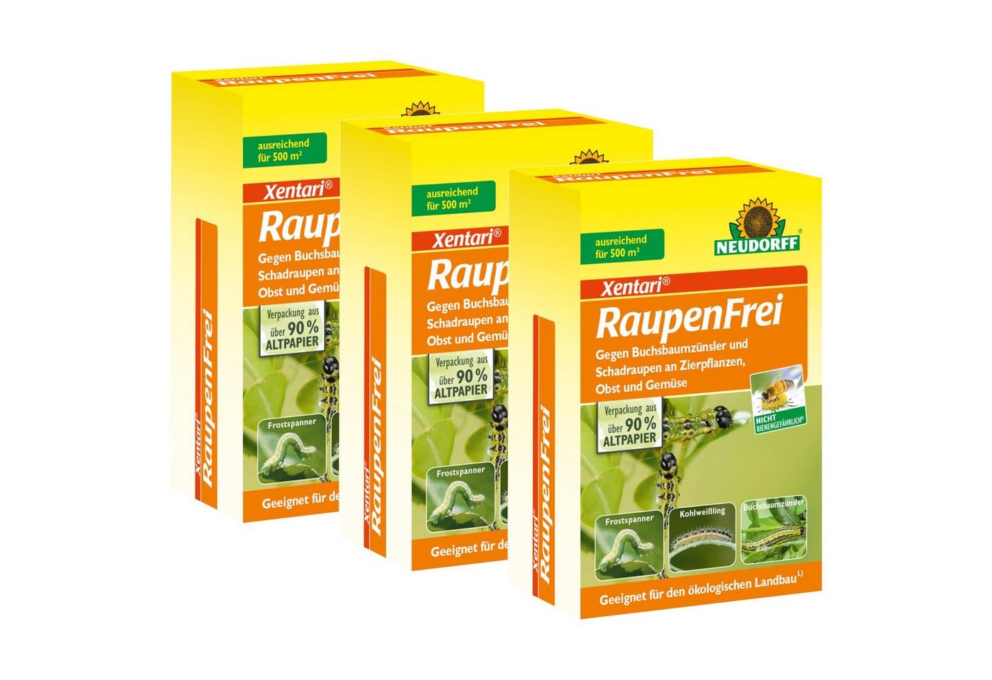 Neudorff Insektenvernichtungsmittel Raupenfrei XenTari - 3x 25 g von Neudorff