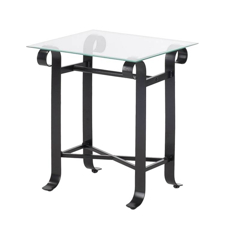 Neue Modular Nachttisch Saronno Metall/Glas Schwarz Landhaus 46x52x46 cm (BxHxT) von Neue Modular