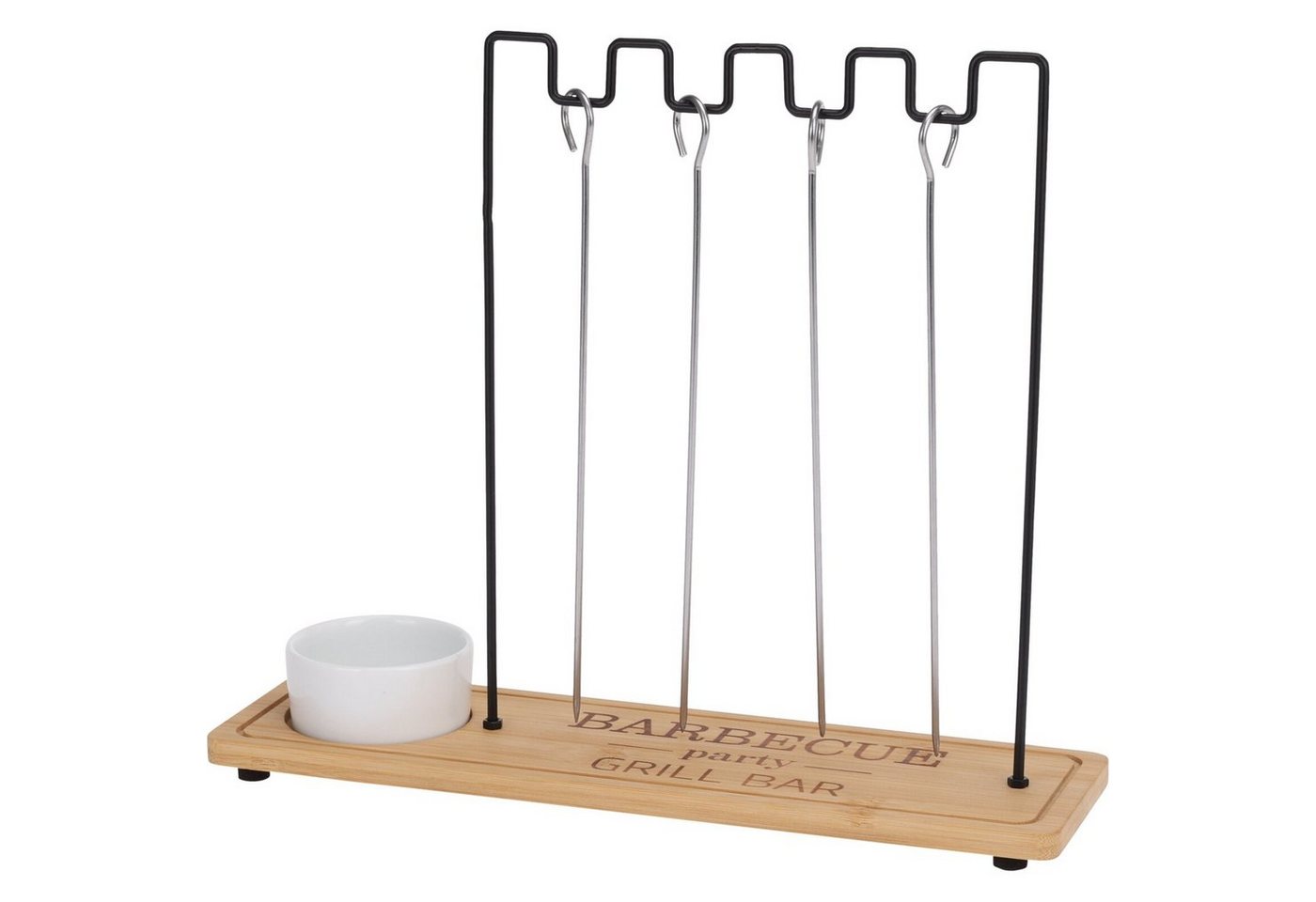 Neuetischkultur Grillspieß Schaschlik-Bar Servierset (Set, 6-St., Ständer, 4 Grillspieße, 1 Dipschale), Ständer Grillspieße Dipschale von Neuetischkultur