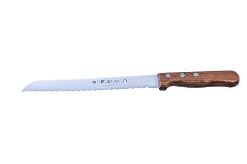 NEUSTANLO Brotmesser Bubinga Holzgriff - 2,0 mm Rückenstärke mit Welle Made in Solingen von NEUSTANLO