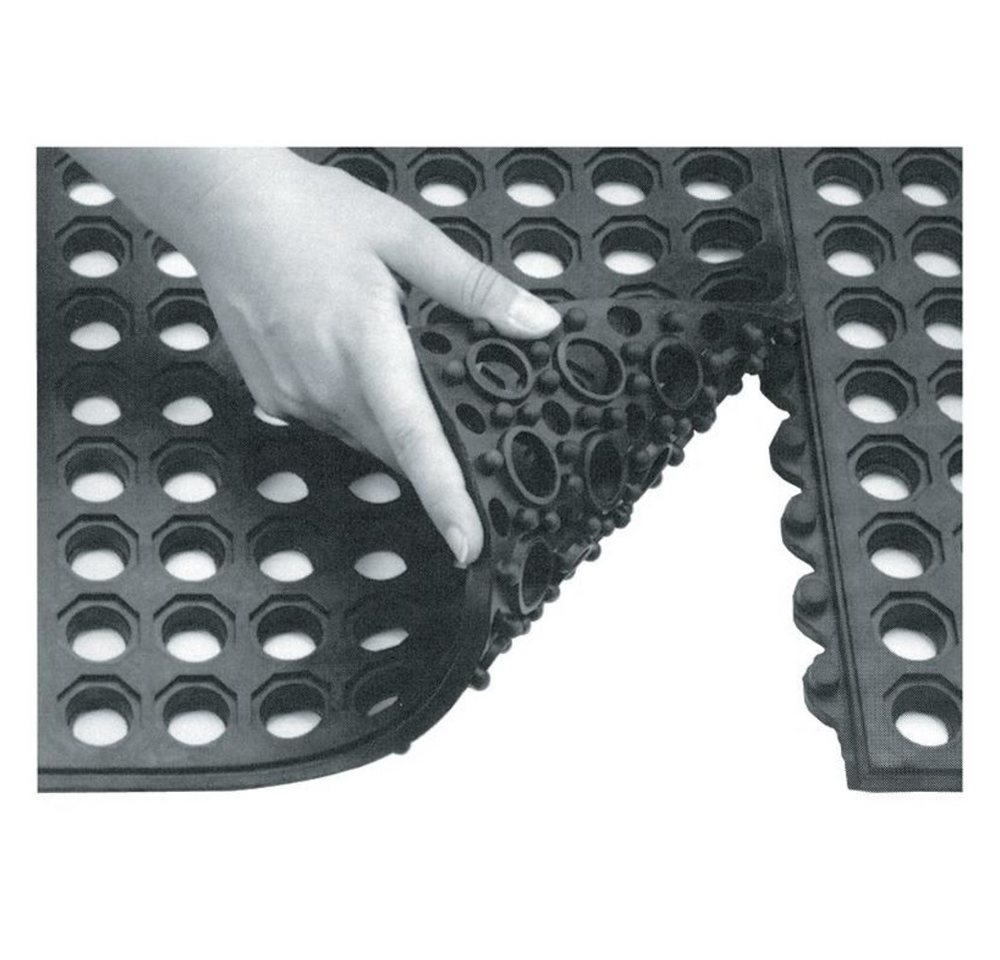 Neutral Bodenschutzmatte Gummi Steckmatte schwarz geschlossen 900X900X15 mm von Neutral