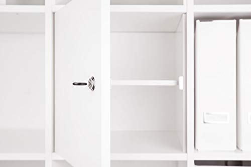 Abschließbare Tür für Kallax Regal Schließsystem: verschiedenschließend/mit Regalboden/Kallax Tür mit Schloß und Rückwand in weiß - ideal für Lehrerzimmer Büro Fitnessstudio von Inwona