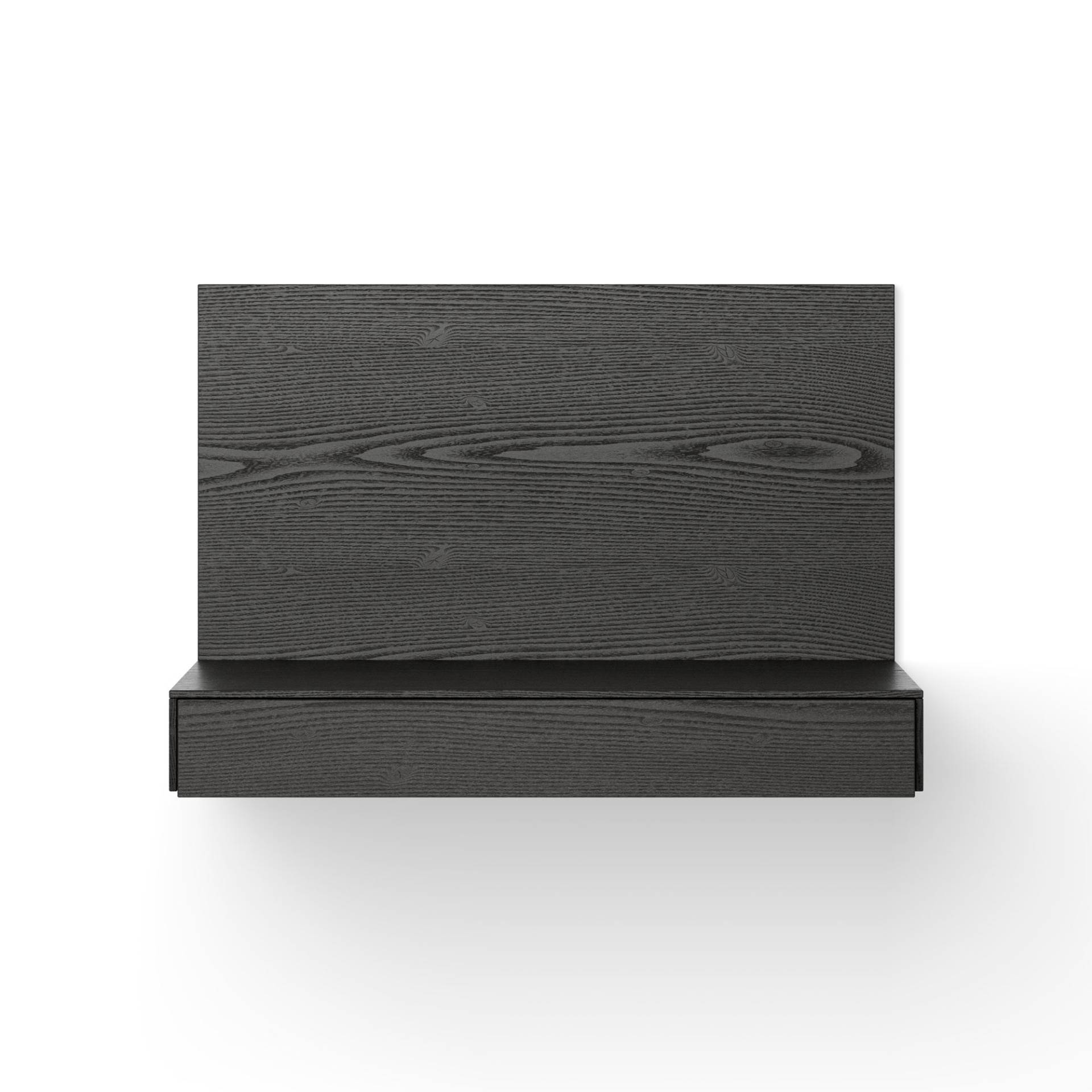 New Works - Tana Wandmontierter Schreibtisch - esche schwarz/LxBxH 85x47x58cm von New Works