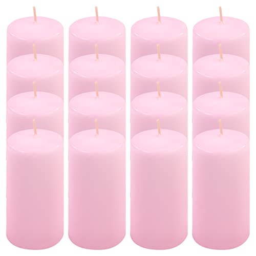 Stumpenkerze Höhe 10 cm Ø 5 cm lange Brenndauer Rund-Kerze Säulenkerzen Kerzen-Deko Tafelkerzen Weihnachts-Kerzen Hochzeits-Deko (pink, 16) von Nexos Trading