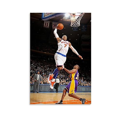 NgAnoh Carmelo Anthony Dunk Poster Wandkunst Geschenke Schlafzimmer Drucke Heimdekoration Hängendes Bild Leinwand Gemälde 30 x 45 cm von NgAnoh