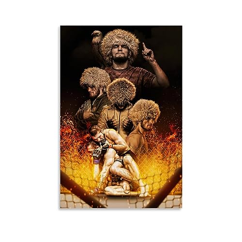 NgAnoh Khabib Nurmagomedov Boxstern Kunst Poster Wandkunst Geschenke Schlafzimmer Drucke Heimdekoration Hängendes Bild Leinwand Gemälde 20 x 30 cm von NgAnoh