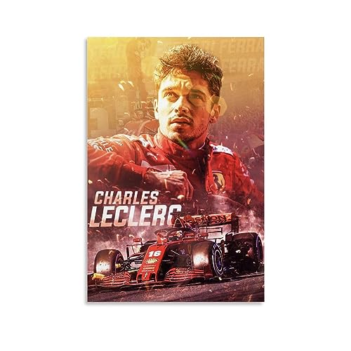 NgAnoh Racer Champion Charles Leclerc Kunstposter Heimdekoration Wandkunst Hängender Bild Druck Schlafzimmer Dekorative Gemälde Zimmer Ästhetisch 30 x 45 cm von NgAnoh