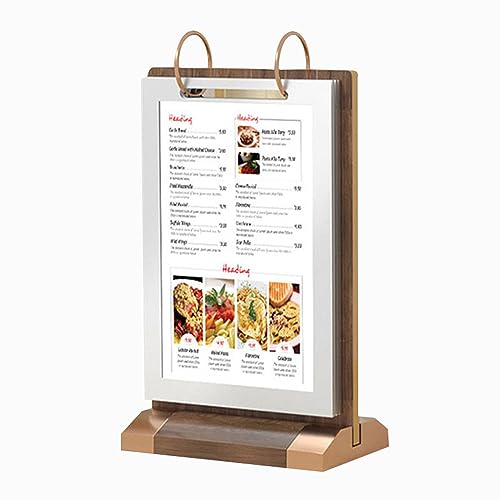 Niciksty A5 Ständer Aufsteller Tischaufsteller, Tischaufsteller A5 Ständer aus Holz, Tischkarten-Flip-Display für Hotel, Restaurant, Speisekarte, Werbung von Niciksty