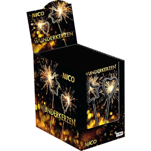 Nico 4er Set Symbol-Wunderkerzen Stern & Herz von Nico