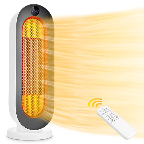 Keramik Heizlüfter, 2000W Energiesparende Elektroheizkörper ECO Elektroheizung mit Thermostat, Fernbedienung, 3 Modi, 12 Std. Timer, 100° Oszillation von Nictemaw