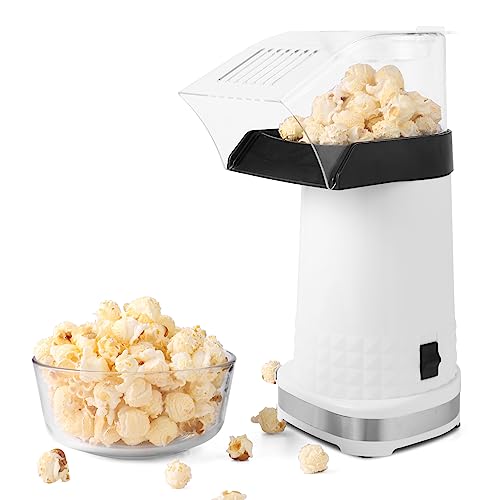 Nictemaw Heißluft-Popcorn-Maker, Elektrischer, ölfreier Popcorn-Maker, 1200 W, Weiß von Nictemaw