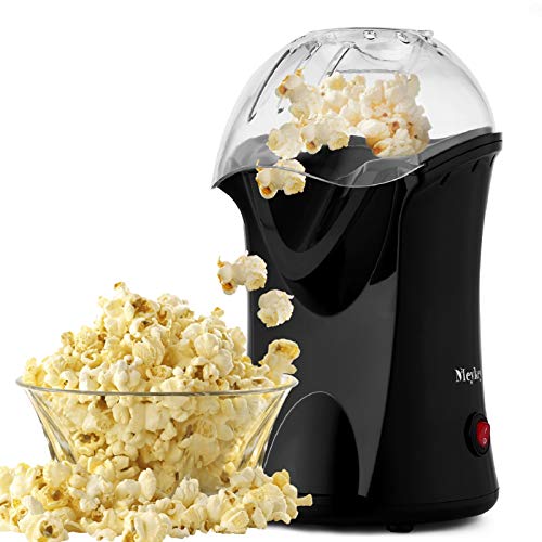 Popcornmaschine 1200W, Heißluft Popcorn Maker Automatische Heißluft-Popcorn-Maschine für Zuhause, Schwarz von Nictemaw