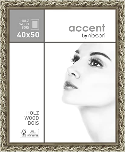 accent by nielsen Holz Bilderrahmen Arabesque, 40x50 cm, Silber von accent by nielsen