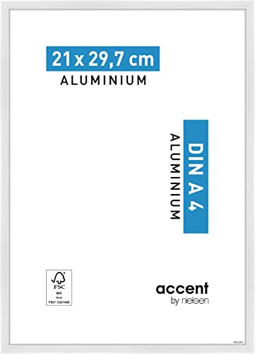 accent by nielsen Aluminium Bilderrahmen Accent, 21x29,7 cm (A4), Weiß Glanz von accent by nielsen