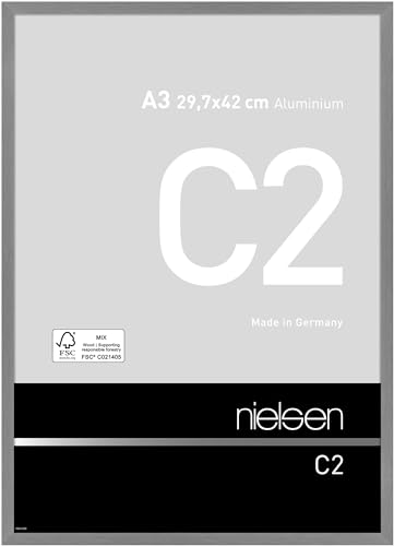 nielsen Aluminium Bilderrahmen C2, 29,7x42 cm (A3), Struktur Grau Matt von nielsen