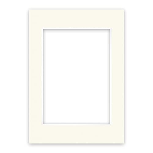 nielsen Conservation Passepartout Karton 1,5 mm | Außenformat 29,7x42 cm (DIN A3) für Bildformat 21x29,7 cm (DIN A4) | Elfenbeinweiß (Creme weiß) | Glatte Oberfläche von nielsen