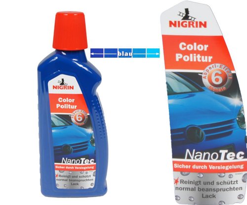 Nigrin NanoTec Color Auto Politur 3in1 Politur,Versiegelung,Glanz (Blau) von Nigrin