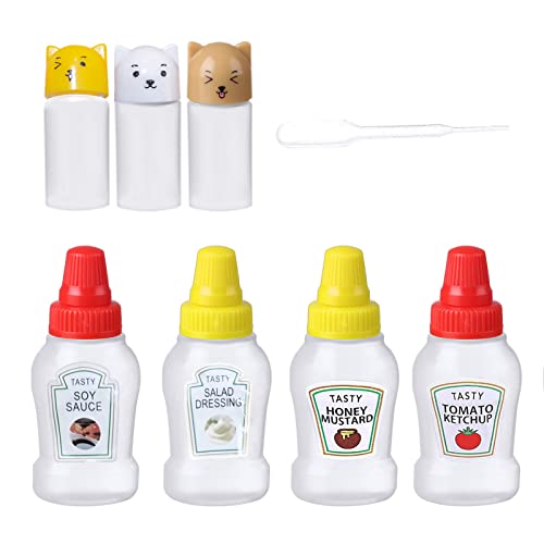 Niktule -Quetschflasche für Gewürze saucenflasche Squeeze Flasche Ketchup Flasche Kleine Ketchup-Flasche für die Exquisite und tragbare Saucendosierung Kleine Ketchup-Flasche,vielseitig einsetzbar von Niktule