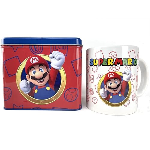 Nintendo 129570 Super Mario Bros Becher + Sparschwein Set, Mehrfarbig von Nintendo