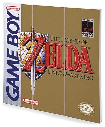 Nintendo Kunstdruck auf Holz, 30 x 30 cm, Gameboy (The Legend of Zelda), Mehrfarbig, 30 x 30 x 1, 2 cm von Nintendo