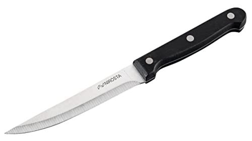 Nirosta Steakmesser MEGA, formschönes Pizzamesser, Fleischmesser mit Funktionsteil aus Edelstahl, Tischmesser mit widerstandsfähigem Griff, hochwertiges Messer (Farbe: Schwarz/Silber), Menge: 1 Stück von Nirosta