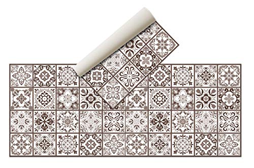 Nivellpublicitari Hydraulischer Vinylteppich (200 x 80 cm, Braun) - Küchenteppich - Badezimmerteppich - Rutschfester Essteppich - Schlafzimmerteppich - Schwamm- PVC-Boden von Nivellpublicitari