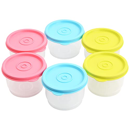 Nivofu 6 Stück Frischhaltedosen mit Deckel, 160ml Mini-Vorratsbehälter, Lebensmittelbehälter Set, Plastikbehälter mit Deckel, Mini Saucenbehälter für Einfrieren, Mikrowellen, Spülmaschine von Nivofu