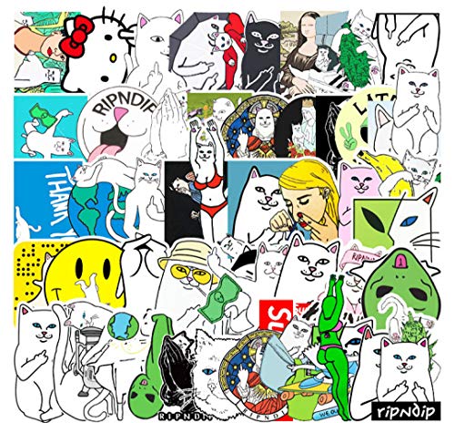Nobranded 56Pcs Graffiti Katze Cartoon Aufkleber Koffer Laptop Dekoration wasserdichte Auto Aufkleber 5-12Cm von Nobranded