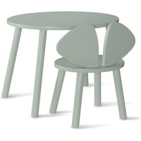 Nofred - Mouse Toddler Set (Stuhl und Tisch), Birke olivgrün lackiert von Nofred