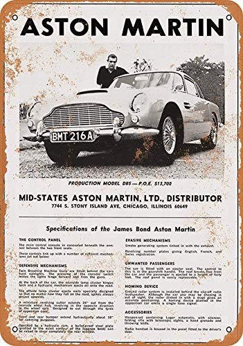 Aston Martin Blechschild Retro Warnschild Vintage Metall Poster Plakette Eisen Malerei Kunst Dekor für Home Cafe Garden Pub Büro 30x20 cm von None Brand