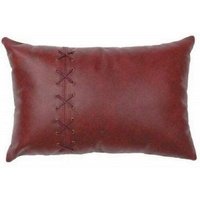 Noor Echtes Lammleder Kissenbezug |Geflochtene Dekorativer Überwurf Für Wohnzimmer & Sofabett |Antikes Rotes Leder Criss Cross Cover von NoorleatherStore