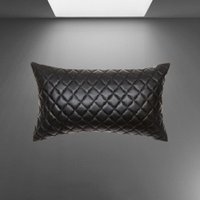 Noor Lammleder Kissenbezug | Diamond Quilted Rechteck Kissenhülle Einweihungsparty, Überwurf Leder Schwarz Geschenk Für Anlass von NoorleatherStore