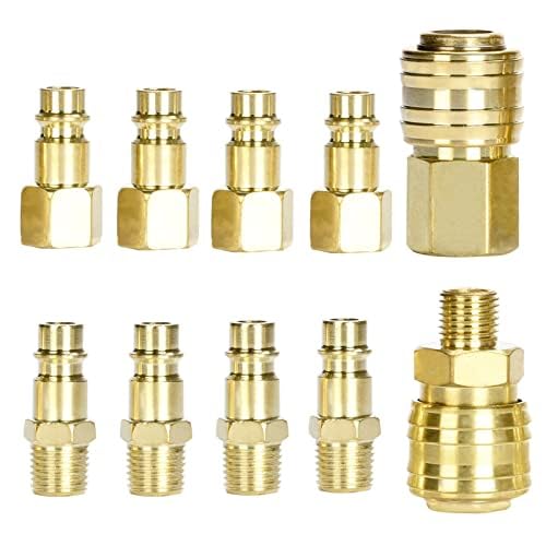 10 stk Druckluftkupplung 1/4 zoll für druckluft anschlüsse,Euro Druckluftkupplung 1/4"BSP Schnellkupplung für Schläuche Kupplungsstecker,Luftleitung Schlauch Kompressor Fitting Kupplungen von Noosverl