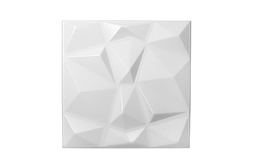 Nord Plus - Wandpaneele aus Styropor 3D Paneele für Decke Dekor Wandverkleidung Paneele (Weißer Diamant, 12) von Nord Plus