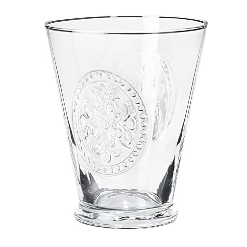 Nordring Donna Wassergläser Weingläser dickwandige Gläser Vintage spülmaschinenfeste Trinkgläser 11,1 cm hoch, transparent, Glas, fasst ca. 340 ml von Nordring