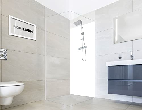 Noriliving Duschrückwand aus hochwertigem Hart PVC (weiß) – Fugenlose Badezimmer Wandverkleidung aus 2mm starker Kunststoffplatte (200x100cm) (1 teilig) von Noriliving