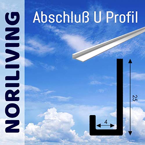 Noriliving Abschluss Aluminium Profil für 3mm und 4mm Aluverbund Duschrückwand (Silber matt) von Noriliving