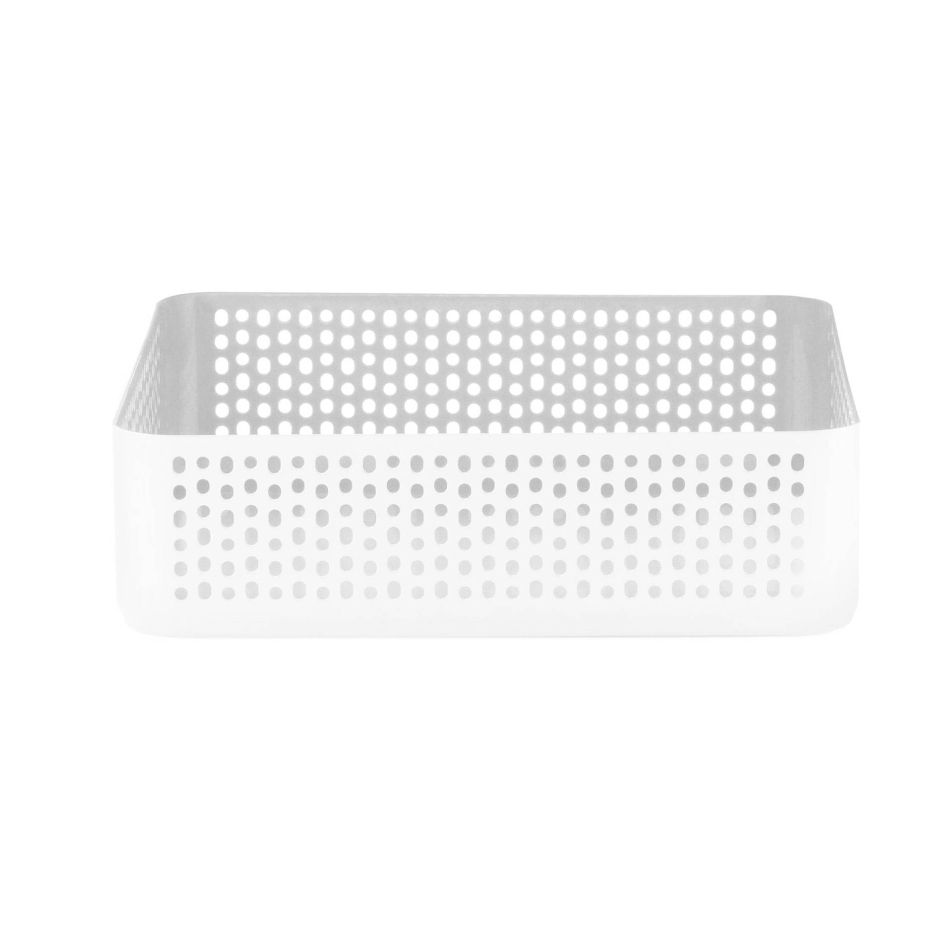 Normann Copenhagen - Nic Nac Organizer Aufbewahrungsbox H 6cm - weiß/pulverbeschichtet/LxBxH 22,5x22,5x6cm von Normann Copenhagen