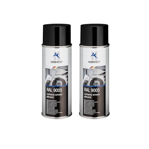 Normfest Lackspray RAL9005 schwarz glänzend 2x 400 ml von Normfest