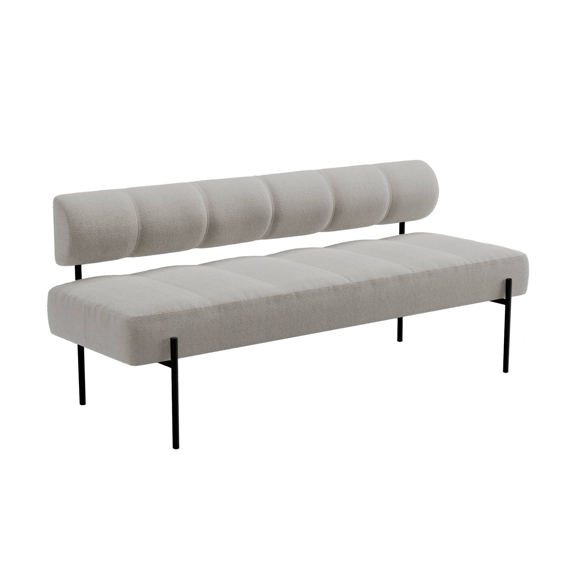 Northern - Daybed Dining Sofa Gestell schwarz - hellgrau/Kvadrat Moss 05/LxBxH 200x66x85cm von Northern