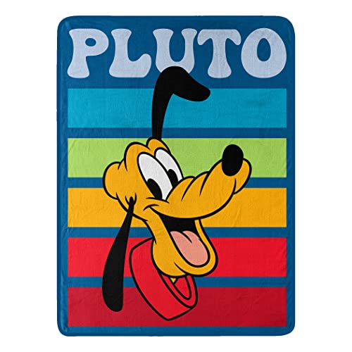 Northwest Mickey Mouse Micro Raschel Überwurfdecke, 116,8 x 152,4 cm, Pluto Streifen von Northwest