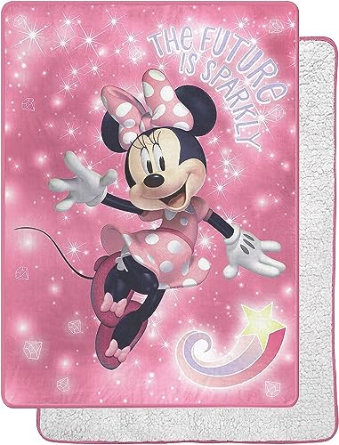 Northwest Minnie Mouse Minnie Sparkles Übergroße Sherpa-Überwurfdecke, seidig, 152,4 x 203,2 cm von Northwest