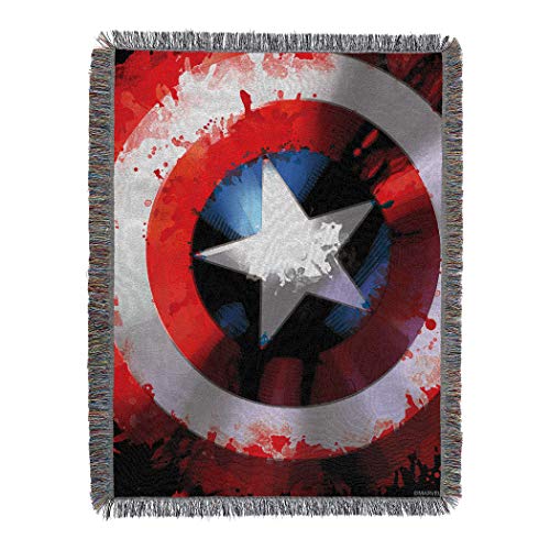 Northwest Marvel's Captain America, Star Shield' gewebte Tapisserie-Überwurfdecke, 122 x 152 cm, Mehrfarbig von Northwest