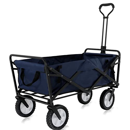 Novonova Faltbarer Bollerwagen klappbar Handwagen, Transportwagen Außenschubkarre Strandwagen Folding Wagen Outdoor Gartenanhänger, 360 ° drehbar für alle Gelände geeignet, SY-FW002 von Novonova