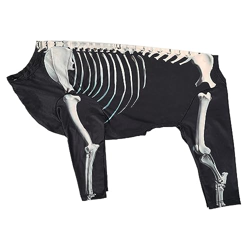 Nupaque Hunde Skelett Kostüm Kleidung - Hundekostüme Haustierkleidung | Haustier-Kleidung, Halloween-Skelett, Halloween-Kostü -Zubehör für Haustiere, verkleideter Overall von Nupaque